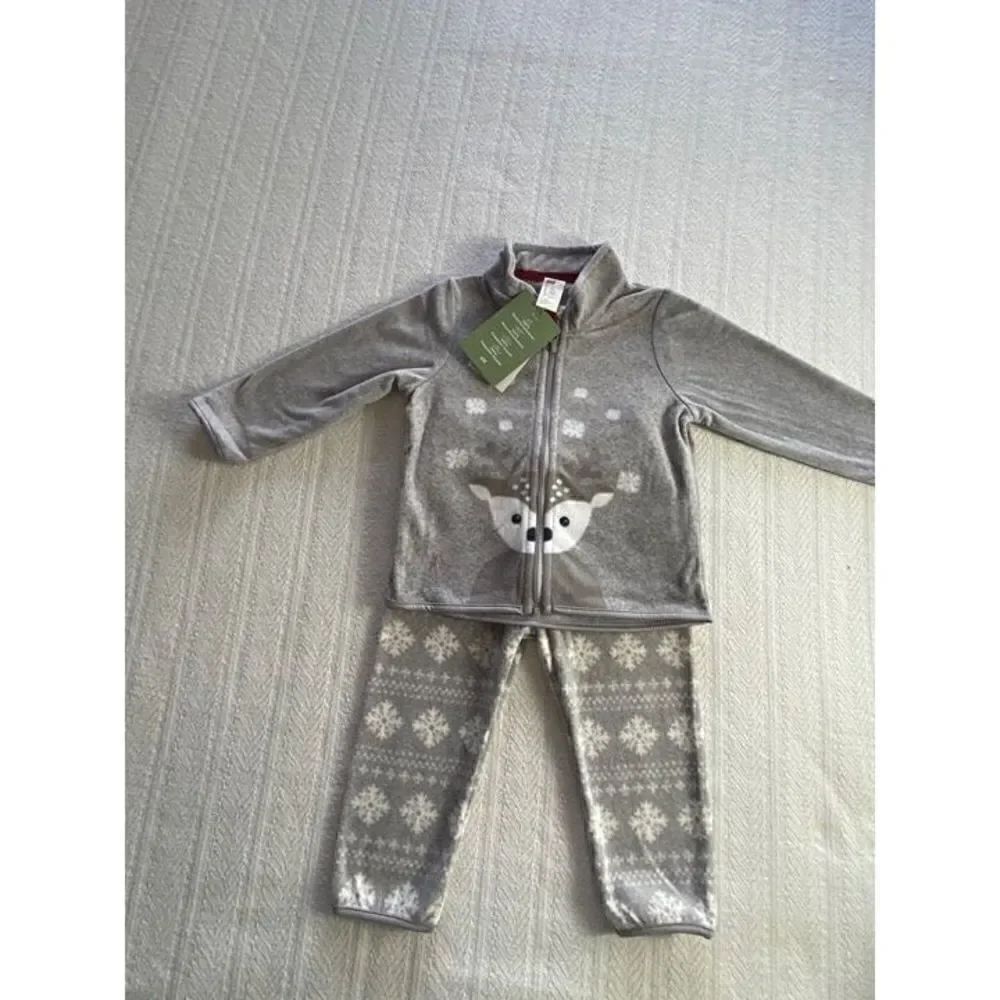 H&M Boys 12M Reindeer Fleece Jacket and Pants
